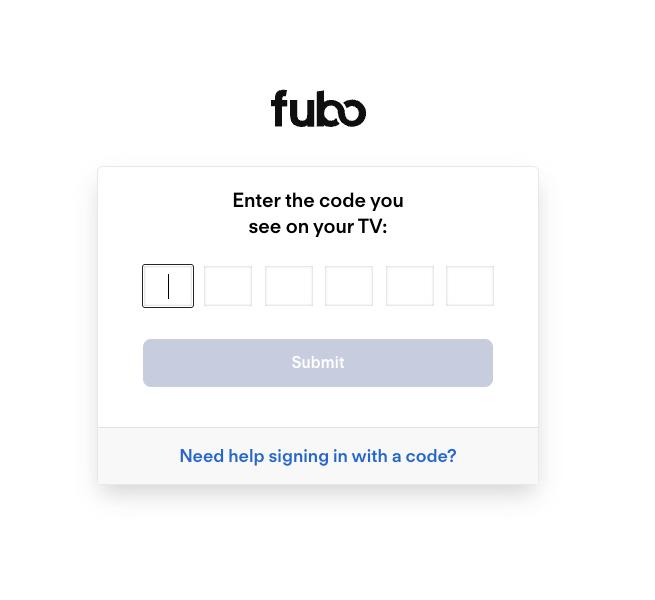 Fubo TV Connect Activation Screen